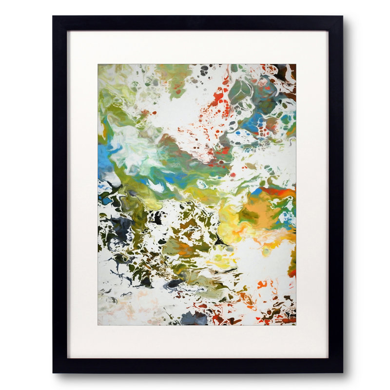 Abstract Composition 1022 Print by Angel Estevez, Black Framed Paper, 21.25" H x 17.25" W