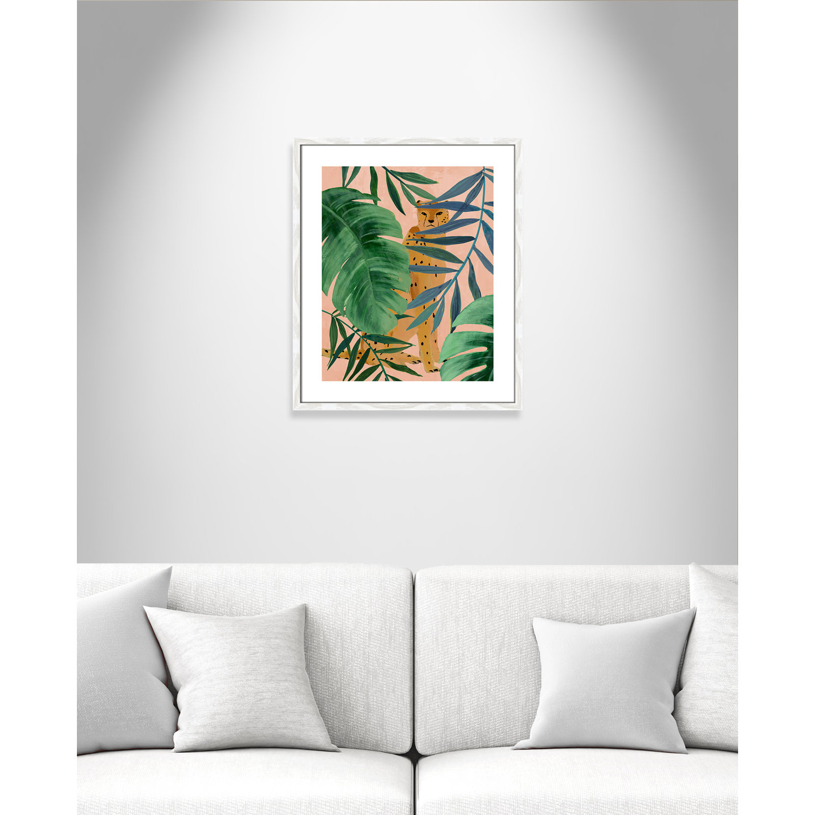 Allie "Silent Jungle" Painting by Isabelle Z, 25.5" H x 21.5" W x 0.75" D, White Wood Framed Paper