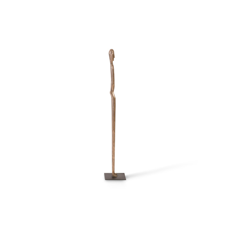 Modern Polished Bronze Bulol Sculpture, 48.5" Tall