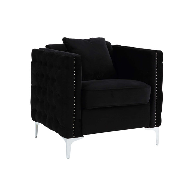Chaise en velours 34 po avec 1 coussin Bayberry