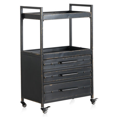 Branam 60 cm W 3 -Drawer Solid Wood Filing Cabinet