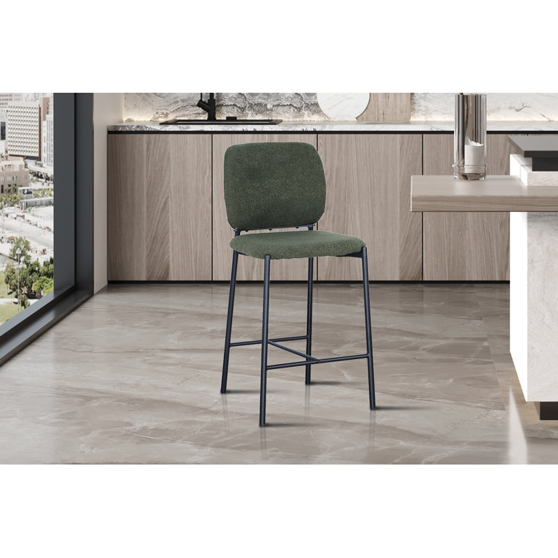 Vallonia Upholstered Counter Stool, Green