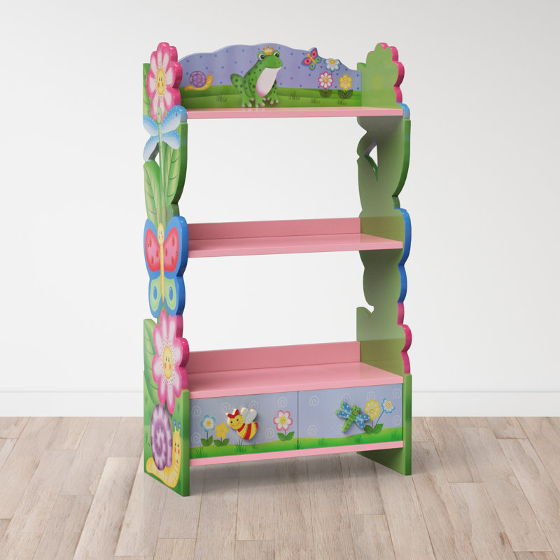 Magic Garden Kids' Multicolor Wooden Bookshelf with Storage Drawers