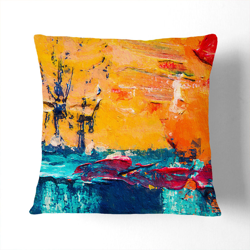 Abstract Square Throw Cushion, 40 x 40 cm