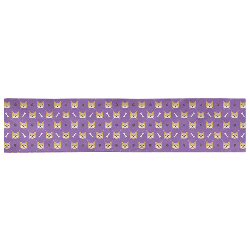 Chemin de table géométrique avicia, 73,5 po x 17,5 po, Mauve, Polyester