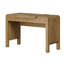 Bureau d'écriture en cascade courbé de 47,2 po de style Mid-Century avec 2 tiroirs, bureau d'ordinateur en bois avec station de charge, bureau pour bureau à domicile-2060614291