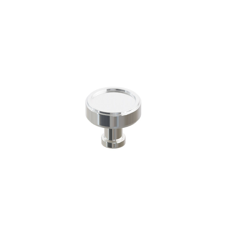 Poignée de meuble ronde Emtek, Laiton non laqué / nickel poli, 1 3/8"