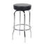 Tabouret multifonctionnel avec pieds chromés et siège en mousse moulée noire