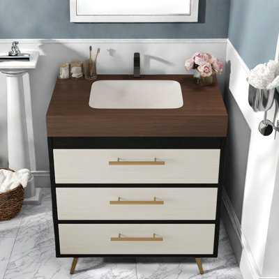Meuble-lavabo moderne avec meuble-lavabo, lavabo, plateau en marbre et rangement spacieux
