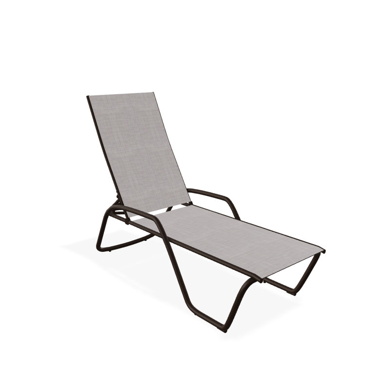 Outdoor Rust-Resistant Metal Chaise Lounge, Textured Kona, Sand Dollar
