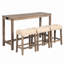 Ensemble de table de bar 4 pièces avec prise de courant, ensemble de table de bar et de chaises, ensemble de table de bar avec 3 tabourets rembourrés pour le salon, la salle à manger et la salle de jeux-214908358