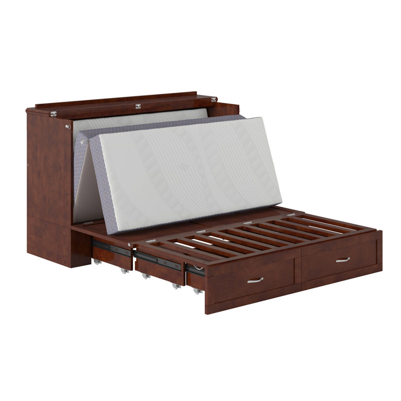 Commode de lit escamotable avec matelas de 6 po Arrisson Arrisson, Noyer