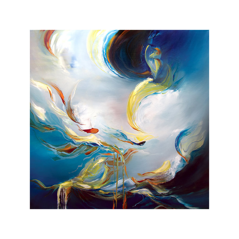 Water's Movement by J.A Art - Wrapped Canvas Painting, 45.72 cm H x 45.72 cm W x 1.91 cm D