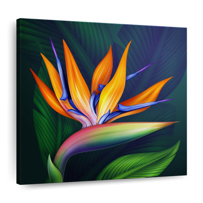 Fleur exotique d'oiseau du paradis sur toile