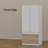 White Mirror Wardrobe With 2 Drawers