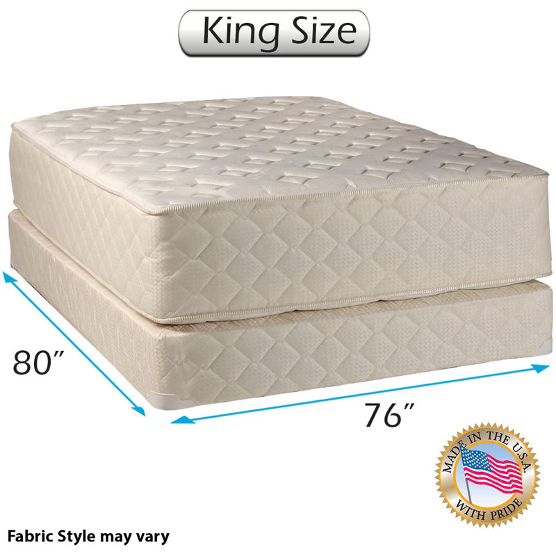Matelas à ressorts ferme et sommier Alwyn Home, 14", Très grand lit