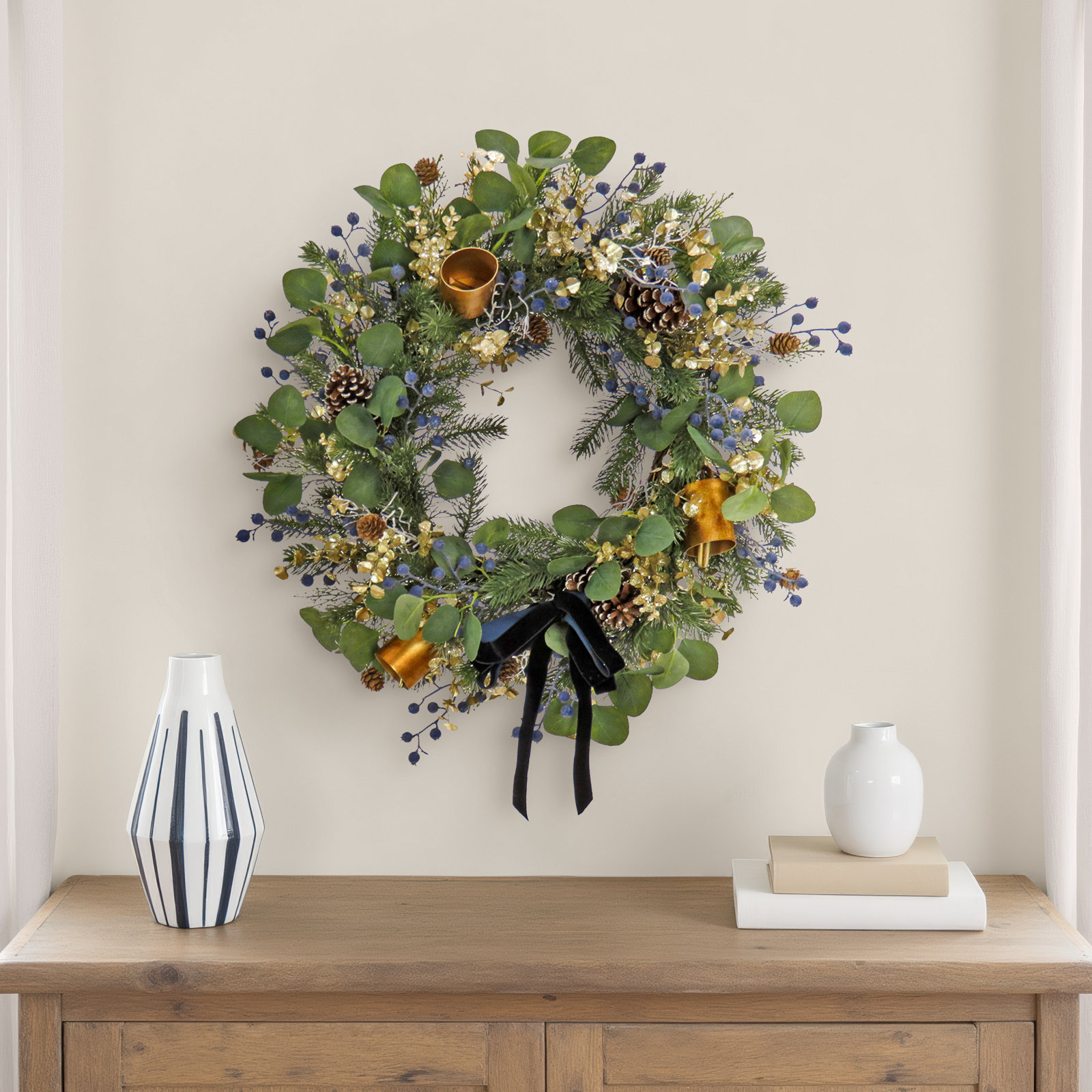 28'' Faux Pinecone Silk Wreath