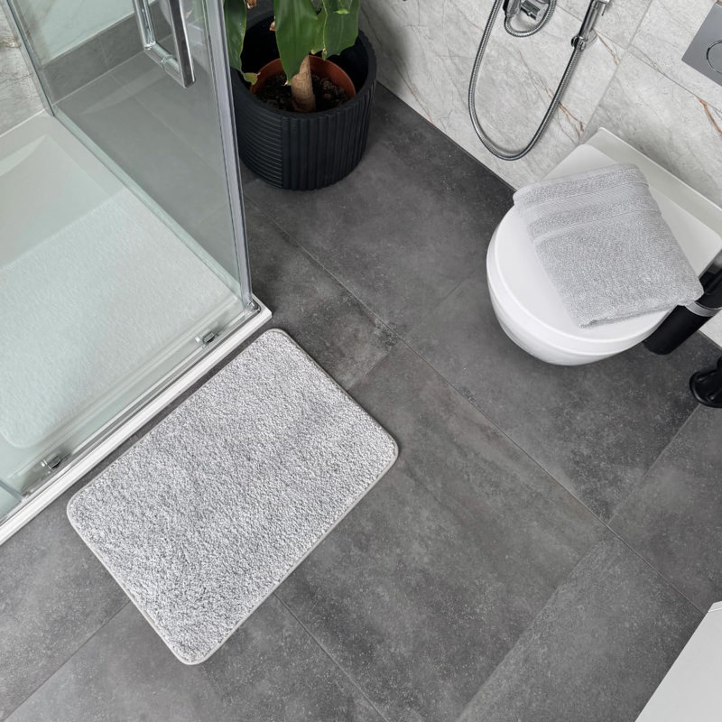 Bling Sparkle Bath Mat Non Slip 40 x 60cm, Grey
