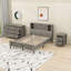 Ensemble de chambre à coucher, lit plateforme, table de chevet et commode avec tiroirs 3 pièces Halldin-342232393-342232392