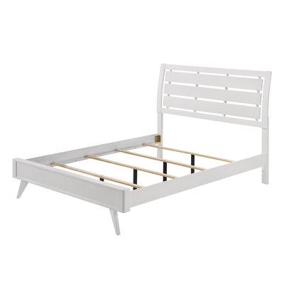 Lit plateforme tapissier blanc Motour