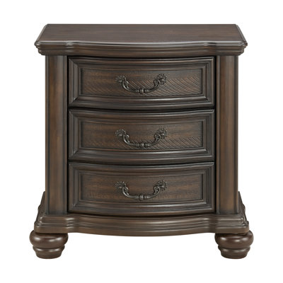 Goufran 2-Drawer Nightstand with USB in Mahogany