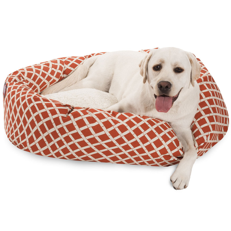 Traversin en bambou sherpa bagel, Orange brûlé, Moyen (H 23 po x l 32 po x P 7 po)