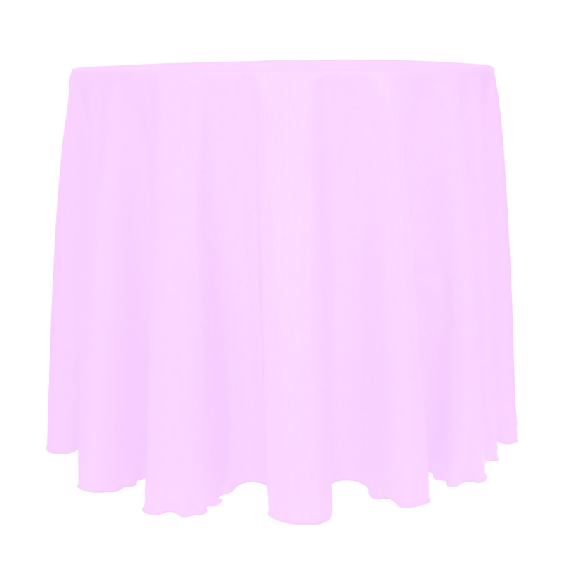 Solid Color Round Tablecloth, 120" x 120", Light Pink, 10 Pack