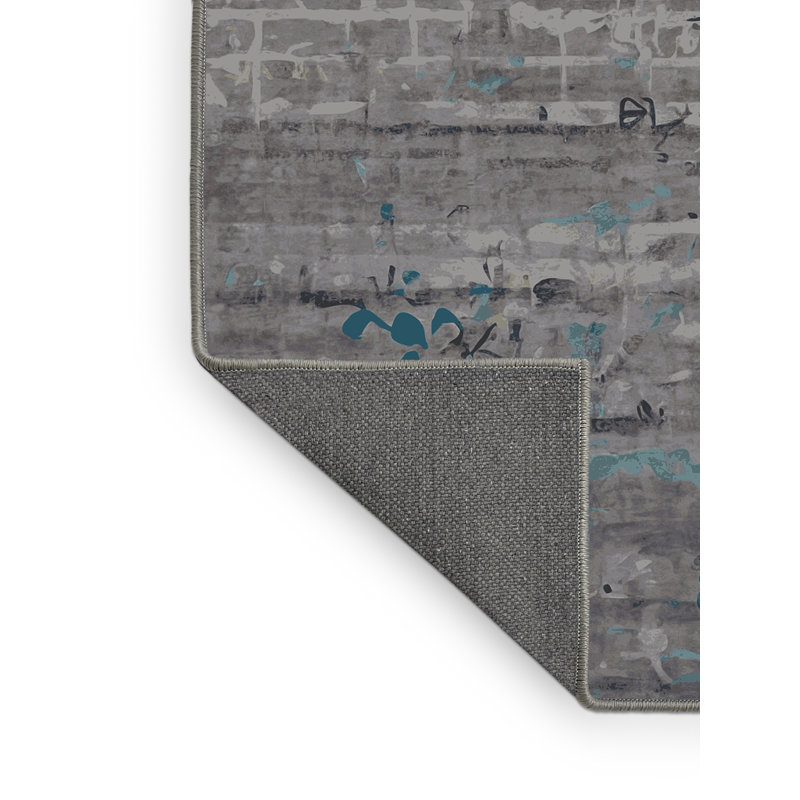 Tapis gris soyeux et moelleux, Rectangle 2 pi x 3 pi