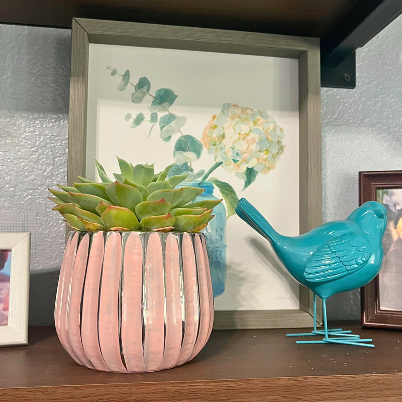 4" Ceramic Houseplant Ceramic Pot, Decorative Planter, Pink
