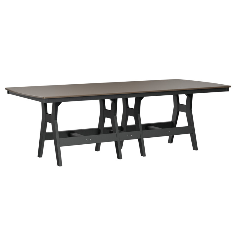 Table de bar rectangulaire 96 po Berlin Gardens Harbor, Bronze martelé, H 38,87 po x l 96 po x P 44 po, Noir