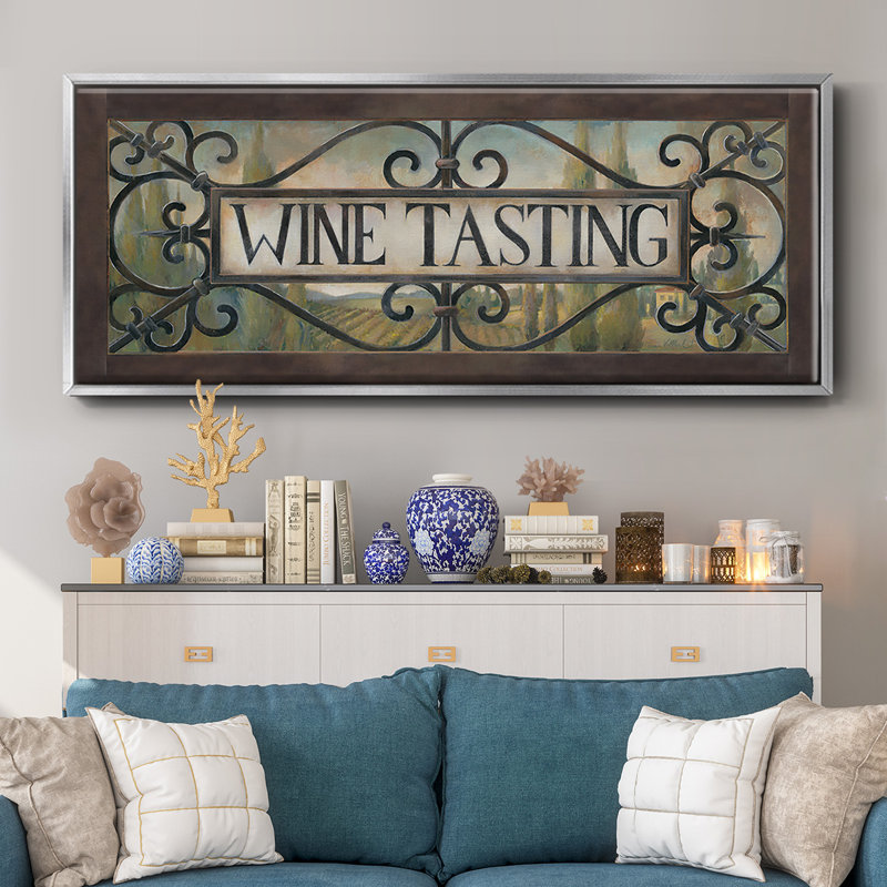 Dégustation de vin - Toile encadrée, H 12 po x l 30 po