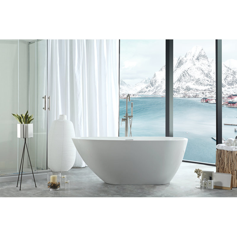 Baignoire de trempage autoportante en acrylique Poseidon, H 22,5 po x l 60 po x p 30 po