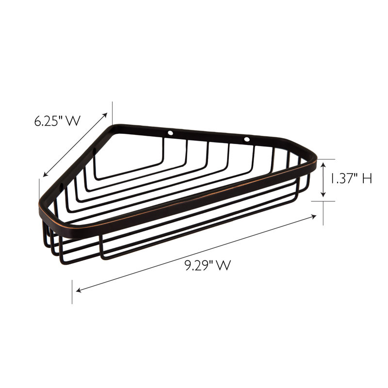 Panier de douche en coin Chertsey, Nickel satiné, H 1,37 po x l 9,5 po x P 6,25 po