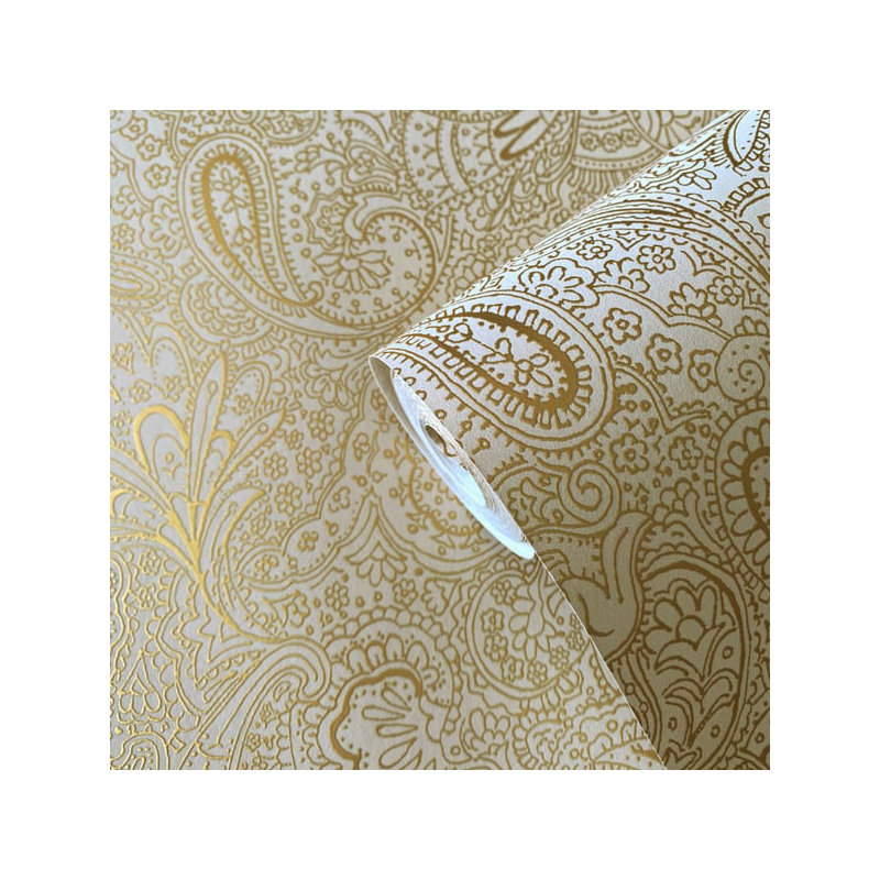 Elegance 10m x 53cm Metallic Wallpaper Roll, Gold