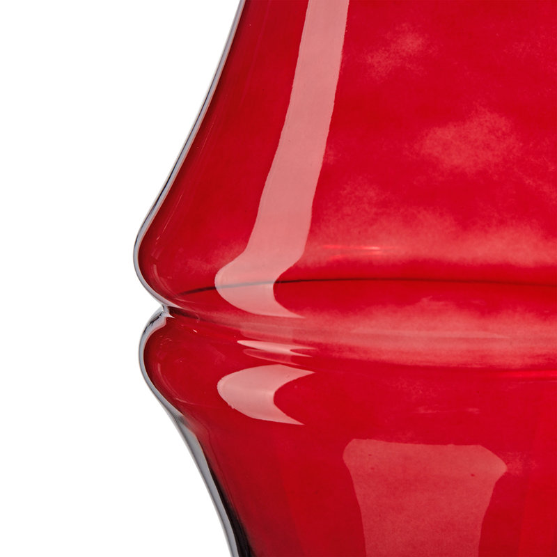 Vase à fleurs 7,3 x 7,3 x 13,8 po, Rouge