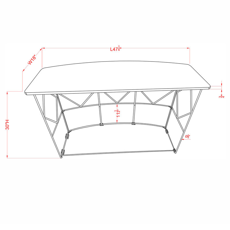 47.25'' Console Table, Dark Walnut/Black