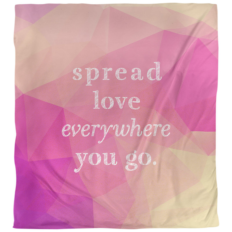 Housse de couette simple spread love quot, Housse de couette pour grand lit, Diamant rose