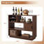 Buffet 44 "à cannelures avec portes coulissantes et tablettes réglables, crédence de rangement moderne de style Mid-Century à 3 niveaux pour le vestibule de la cuisine du salon, console de bar en bois