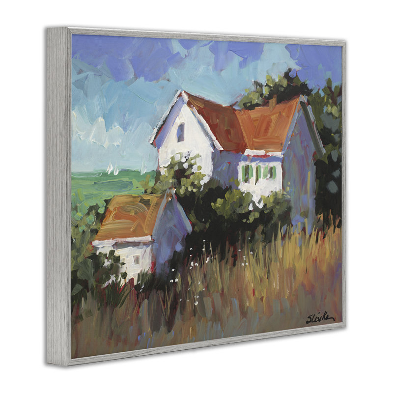 Maison de bord de mer avec vue sur l'océan, estampe numérique, conception par JANE SLIVKA, H 11 po x l 14 po