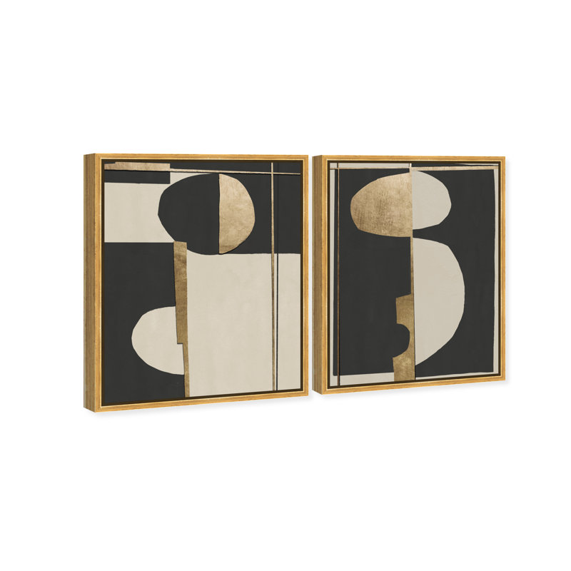 Balance Set Set by Oliver Gal, 21"H x 25"W, Gold Floater Frame