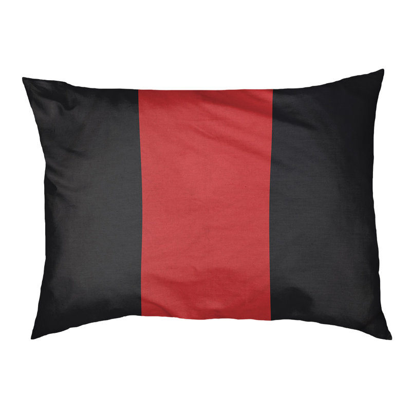 Coussin Washington, Moyen (l 28 po x P 18 po x H 9,5 po), Gris anthracite / rouge torche / gris anthracite