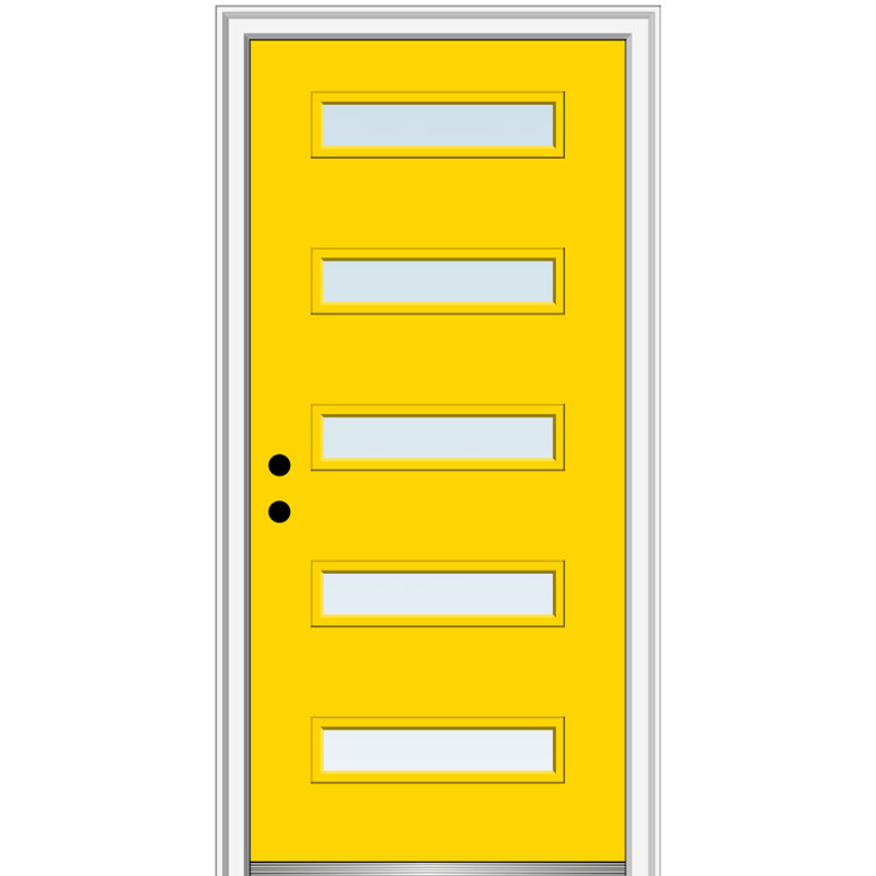 Porte d’entrée pré-raccrochée en acier Spotlight, H 80 po x l 36 po x P 1,75po, S'ouvre à droite vers l'intérieur, Noir