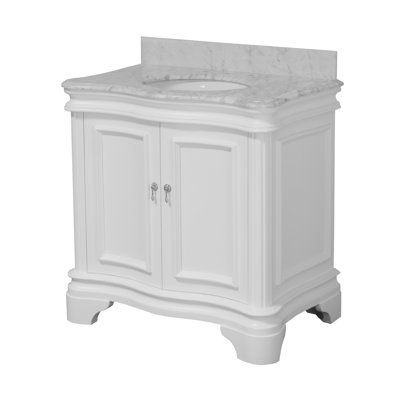 Twain 36'' Single Bathroom Vanity with Carrara Marble Top