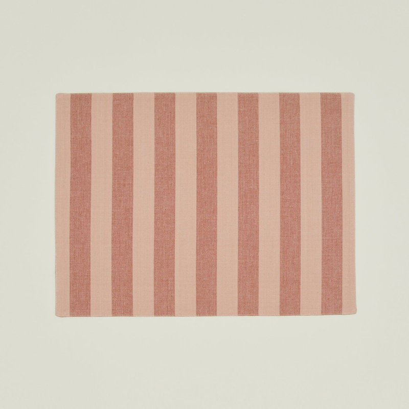Essential Striped Placemat, Blush/Terracotta