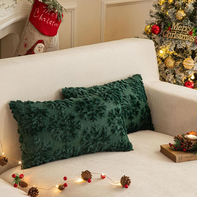  Housse de coussin géométrique en fausse fourrure