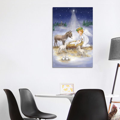 Nativity With Angel by MAKIKO - Wrapped Canvas Gallery-Wrapped Canvas Giclée
