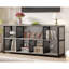 Bibliothèque moderne industrielle 4-8 cubes, grande tablette horizontale en bois rustique et en métal, organisateur de rangement autoportant pour bureau, chambre à coucher, salon, gris clair