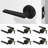 Halo Privacy Door Lever Modern Concealed Design For (Bed & Bath) – Sleek Minimalist Style in Matte Black-114645528