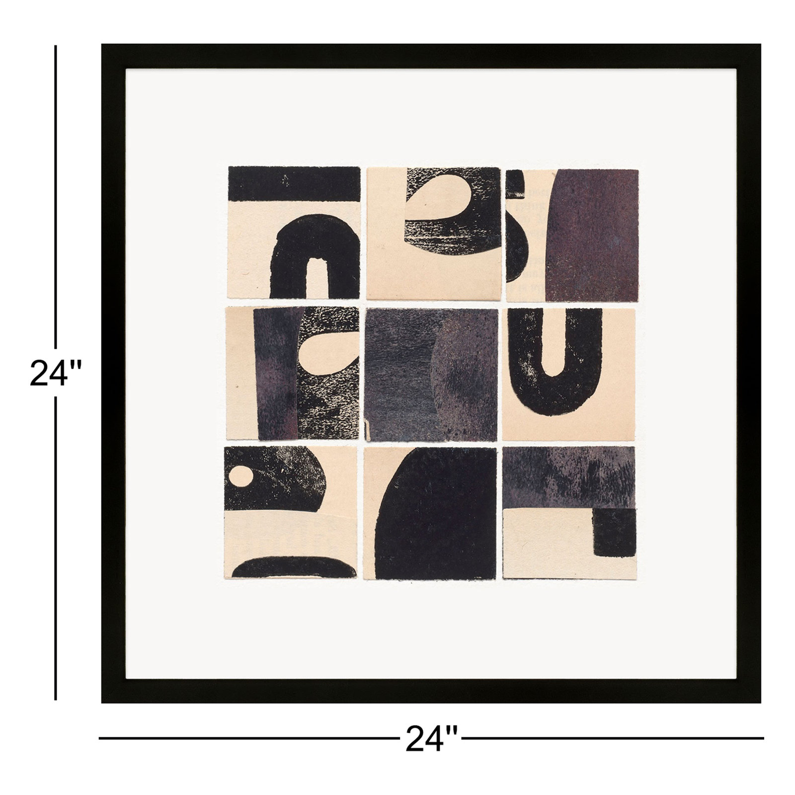 Lise "Curvy" Print by Driftway Studio, Black, 24" H x 24" W x 1.25" D