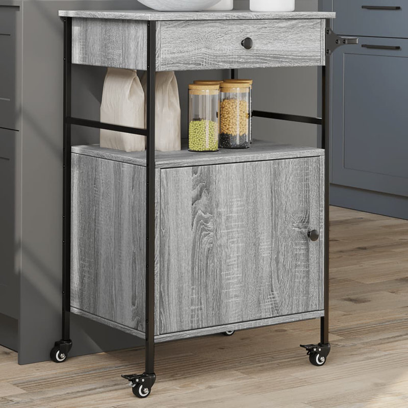 Nevis Metal Bar Cart, Grey Sonoma
